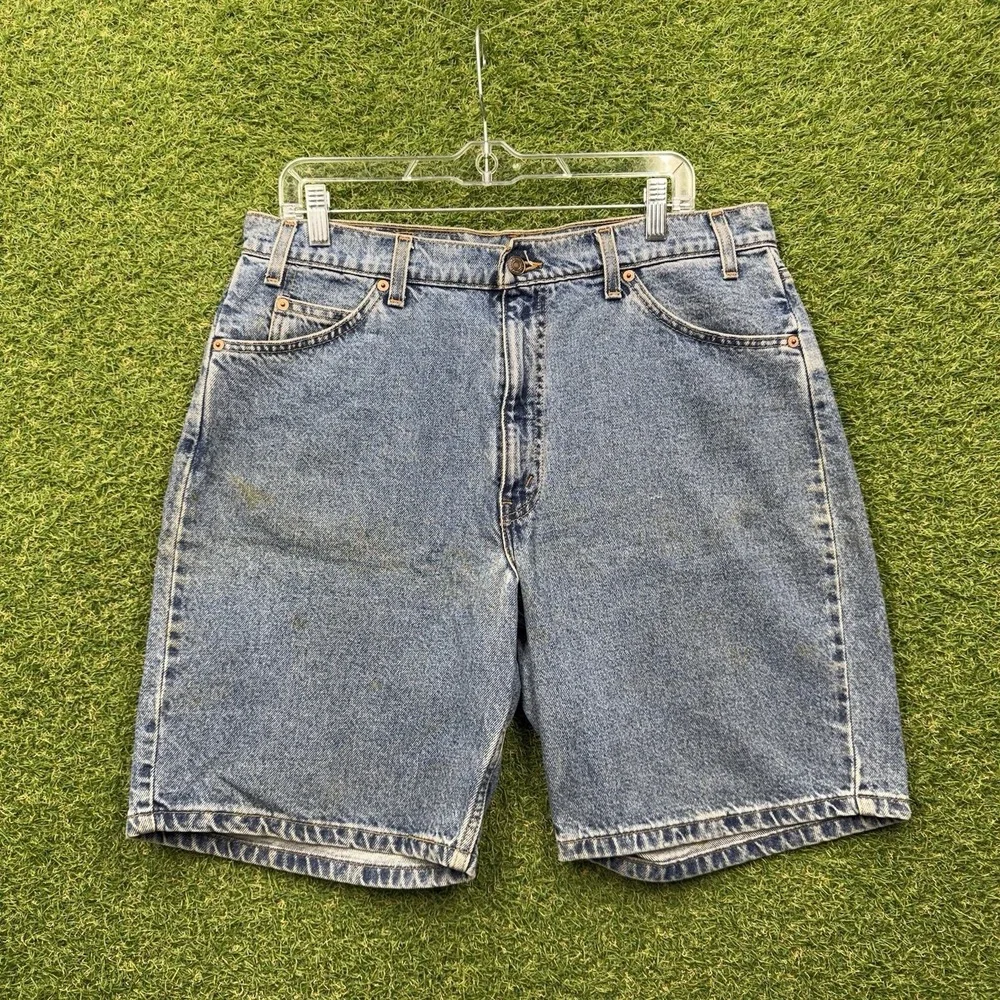 Levis 550 Jean Shorts Mens 36 x8 Orange Tab Relaxed Fit Wide Leg Baggy Y2K